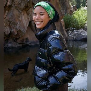 Outdoor Voices Black Gloss Puffer